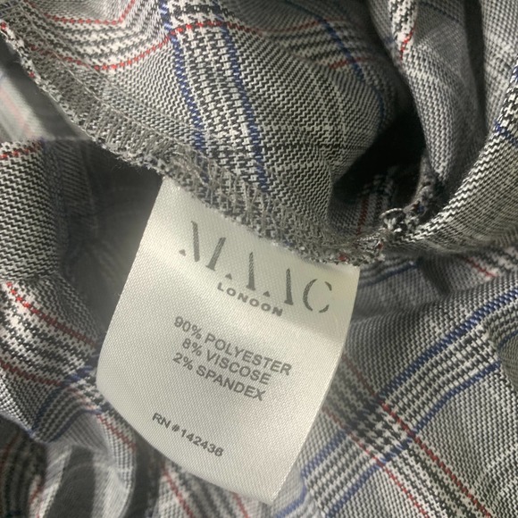 MAAC‎ London Womens Skirt Size Medium Gray Plaid Pleated Midi A-Line Pull On - Picture 9 of 11